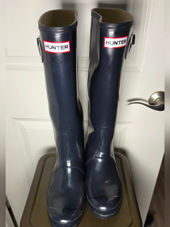 Hunter Shoes - Hunter Original Tall Rain Boots Navy Blue Waterproof Women’s Size 9 M 8